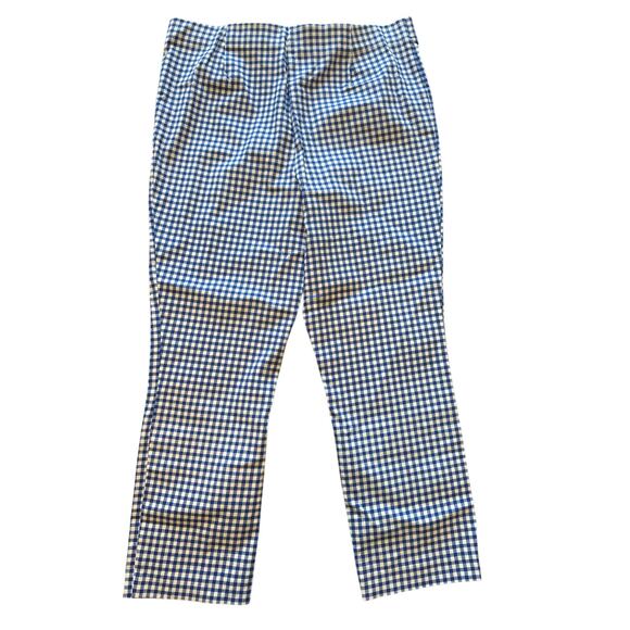 Blue White Pull-On Slim Capri Pants Jules & Leopold M Hi-Rise EUC - Picture 2 of 6